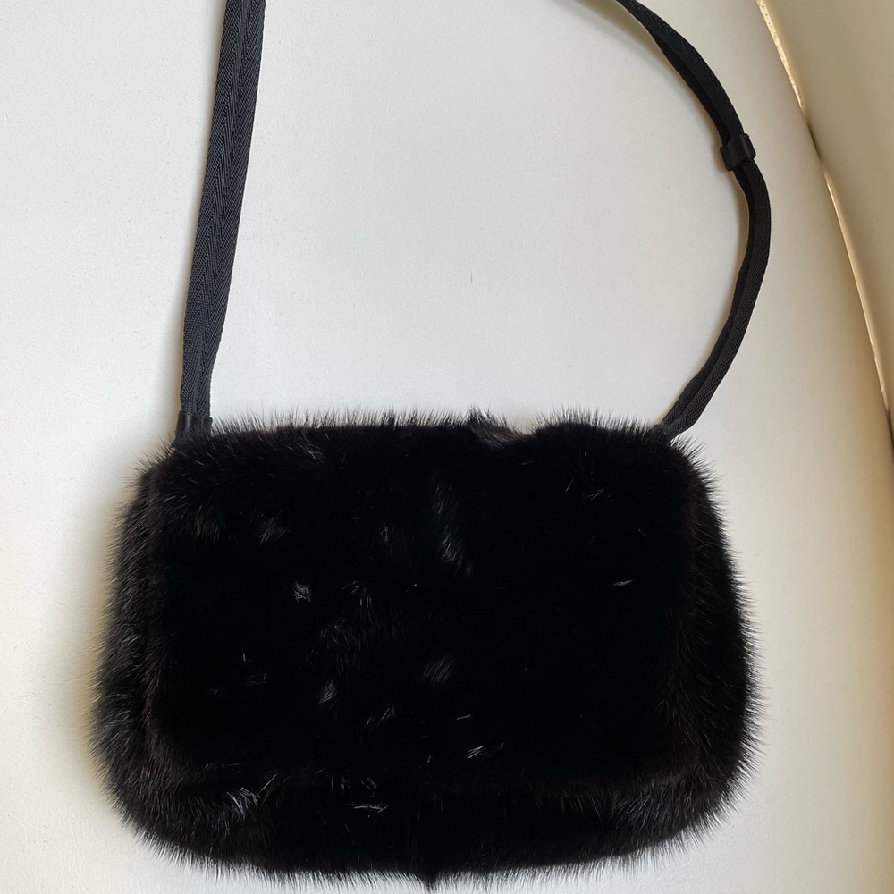 Black mink Prada bag